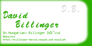 david billinger business card